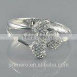 Hot Women Silver Tone 2 Heart Crystal Cuff Bracelet Bangle Fashion Jewelry Gift thumbnail-3