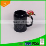 ceramic beer mug with the pet bell,ceramic beer mug