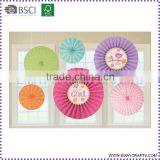 Hot Selling Decorative Wedding Chinese Tissue Paper Fans for Sale