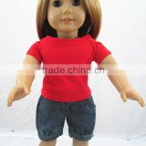Custom red t shirts for 18 inch vinly dolls