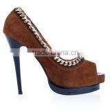 2016 Summer Brown High Heel Shoes Fashion Dress Shoes for Women