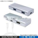 High Quality Aluminum USB C HUB HDMI Adapter Combo