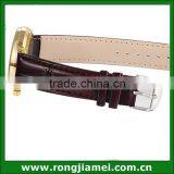 Charming Silvery Color Black Leather Strap Business Gift Genuine Skeleton Watch thumbnail-3