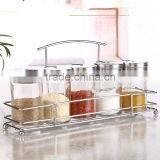 5pcs Glass Spice Bottle With Metal Cap And Shelf thumbnail-1