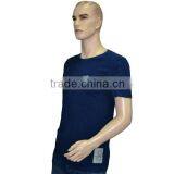 Men's T-shirt Knitted Denim Indigo Blue Enzyme Stone Washed thumbnail-2