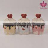 Ceramic Ice Cream Cup With Heart Lid