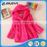 Girl Winter Fake Fur Clothes, Hooded Fur Coat for Kids thumbnail-3