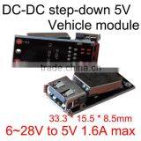 DC DC Step Down Converter Module USB Charger 12V 24V to 5V 1.6A for Iphone