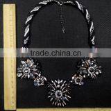 Fashion Rope Chain Necklace Crystal Flower Pendant Necklace New Design Necklace 2015 thumbnail-5