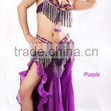 Wuchieal Hot Sexy Nice Ruffle Skirt for Ladies, Only One Side Slit Belly Dance Skirt With Golden Edges Finishing thumbnail-3