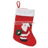 Christmas Stocking in Plush Red Color With Santa Claus thumbnail-1