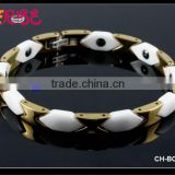2015 Hottest Bracelets Jewelry Gold & White Mens Ceramic Bracelets