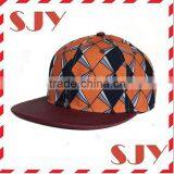 Floral Print Custom Strapback Hat With Leather Brim thumbnail-2