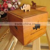 Cute design solid wooden storage box for personal goods