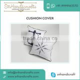 Premium Grade Cushion Cover made of Superior Quality Material with Compass Print