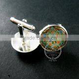 20mm Silver Plated Morocco Style Flower Art Collage Round Glass Cabochon Fashion Cufflinks Wedding Cuff Links Gift 6600051 thumbnail-3