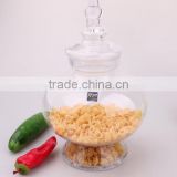 2014 new design blown glass canister with glass lid