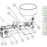 10-300ml Single Head Pneumatic Horizontal Cream Shampoo Paste Filling Machine thumbnail-2