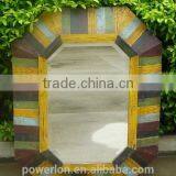 Polygon Colorful Wooden Frame With Glass Mirrors Garden Mirrors thumbnail-1