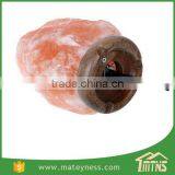 Wood Base Natural Crystal Himalayan Rock Salt Lamp thumbnail-4