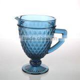 42oz Bluepueple Crystal Diamond Desigh Glass Decanter With the Handle thumbnail-2