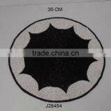 Glass Bead Place Mats With Black and White Patterns Other Colours Also Available thumbnail-1