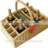 Willow Drinks Baskets, ,Glass Divider Basket,wicke Bottle Carrier Basket thumbnail-5