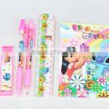 6PC ( 2PC Pen + Lead of Pencil +Eraser +Ruler +Notebook) Stationery thumbnail-1