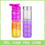 Min Order 100pcs With Silicon Sleeve Wholesale Dispenser Glass Water Bottles thumbnail-1