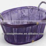 PURPLE WASH OVAL BAMBOO CHIP BASKET thumbnail-1