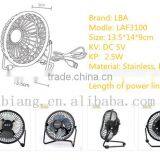 8 Color 4" Steel Structure Wtih Rubber Fan Portable USB Cooling Mini Fan or Air Conditioner Fan thumbnail-2