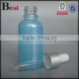 New Products Beautiful Sweet Blue 30ml Dropper Bottle Matte Silver Aluminum Cap Essential Oil Glass Dropper Bottle Manufacture thumbnail-2