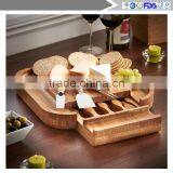 Manufacturers Selling 100% Organic Bamboo Cheese Board and Four Slices of Knife thumbnail-2