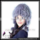 CX-C-114 Wholesale 2016 Good Quality Windproof In Stock Silver Fox Fur Hat thumbnail-2