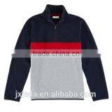 Korea Style Slim Fit Quarter Zip Polo Collar 100% Polyester Polar Fleece Mens Sweatshirt thumbnail-1