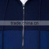 Men Blue Colourblocked Hooded Sweatshirt 2 Pockets Zip Closure Straight Hem Hoodies 100 Percent Cotton Soft Warm Comfort Sweater thumbnail-6