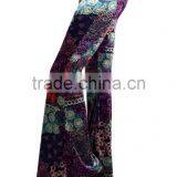 MGOO 2017 Custom Print Velvet Floral Print Bottom Leggings High Waist Flare Leg Opening Fashion Pants thumbnail-6