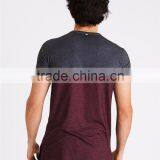 MGOO Hot Sale Color Block Dri-fit T-shirts Stretch Cotton Mens Short Sleeve Gym T Shirt thumbnail-2