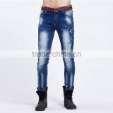 Fashion New Men's Brand Men's Jeans Bule Jeans Hole Personality Male Personality Pants thumbnail-1