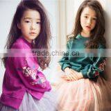 2-8 Years 2017 New Wholesale Autumn Cotton Full Sleeves Embroidery Flowers Girls Kids Coats (pick Size Color) thumbnail-1