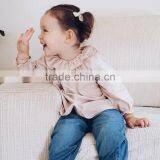 S33613W Baby Girls Latest Fashion Blouse Chiffon Falbala Neck Design Blouse thumbnail-3