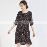 Z&M Lady's 2017 New Fashion Dress Women's Silk Dress Floral Dress Dress thumbnail-4