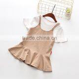 Modern Summer Plain Baby Girl Falbala Vest Suspenders Skirts thumbnail-3