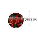 Glass Dome Seals Cabochons Round Flatback Red & Green Halloween Pumpkin Leaves Pattern Transparent 20mm Dia thumbnail-2