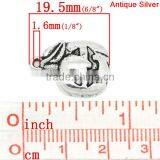 Iron Based Alloy Pendants Halloween Pumpkin Antique Silver Stripe 19.5mm x 14mm thumbnail-2