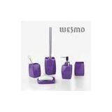 5 Piece Custom Purple Abrasion Resistance Polyresin Bathroom Set WBP0292A thumbnail-1
