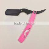 Single Use Blade Straight Razor,Disposable Shaving Razor With Pink Handle