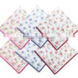 White 6 Pcs Pretty Girl Rose Pack Print Ladies wholesale silk Handkerchief boxes