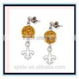 FACTORY PRICE Handmade Cheap Fashion Wholesale Earring Double Ball thumbnail-1