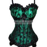 Classic Wholesale Front Three Bows and Lace Corset With Straps and Dots Printing Corset thumbnail-4